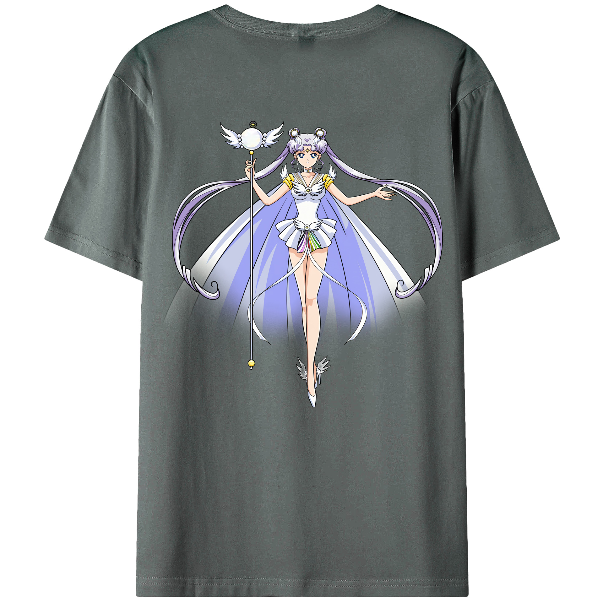 （画像用） 美少女戦士セーラームーン 月野 うさぎ つきの うさぎ Sailor Moon Tsukino Usagi 綿100％ メンズ半袖Tシャツ（バックプリント） 通気性